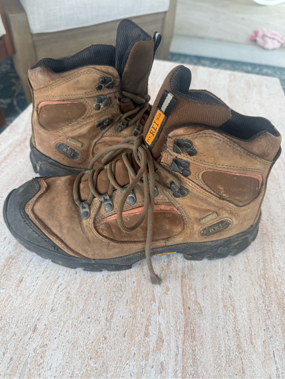 REI Brown and Black Men's Hiking Boots